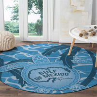Gulf of Mexico Forever Round Carpet Mexican Turtle Blue Version