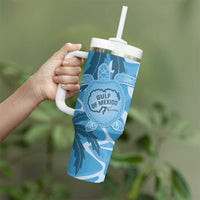 Gulf of Mexico Forever Tumbler With Handle Mexican Turtle Blue Version