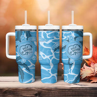 Gulf of Mexico Forever Tumbler With Handle Mexican Turtle Blue Version