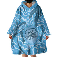 Gulf of Mexico Forever Wearable Blanket Hoodie Mexican Turtle Blue Version