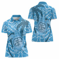 Gulf of Mexico Forever Women Polo Shirt Mexican Turtle Blue Version