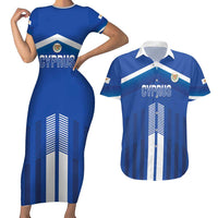 Custom Cyprus Football Couples Matching Short Sleeve Bodycon Dress and Hawaiian Shirt Go Champions