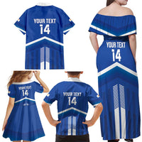 Custom Cyprus Football Family Matching Off Shoulder Maxi Dress and Hawaiian Shirt Go Champions