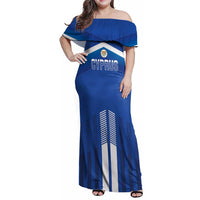 Custom Cyprus Football Family Matching Off Shoulder Maxi Dress and Hawaiian Shirt Go Champions