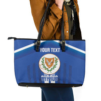 Custom Cyprus Football Leather Tote Bag Go Champions