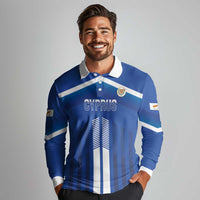Custom Cyprus Football Long Sleeve Polo Shirt Go Champions