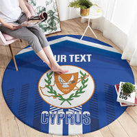 Custom Cyprus Football Round Carpet Go Champions