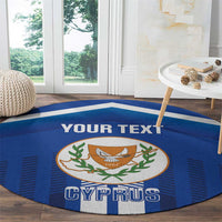 Custom Cyprus Football Round Carpet Go Champions