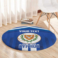 Custom Cyprus Football Round Carpet Go Champions