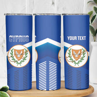 Custom Cyprus Football Skinny Tumbler Go Champions