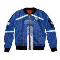 Custom Cyprus Football Sleeve Zip Bomber Jacket Go Champions