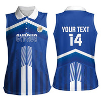 Custom Cyprus Football Women Sleeveless Polo Shirt Go Champions