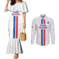 Custom Faroe Islands Football Couples Matching Mermaid Dress and Long Sleeve Button Shirt Come On National Team