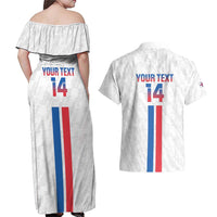 Custom Faroe Islands Football Couples Matching Off Shoulder Maxi Dress and Hawaiian Shirt Come On National Team