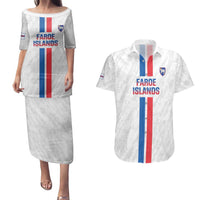 Custom Faroe Islands Football Couples Matching Puletasi and Hawaiian Shirt Come On National Team
