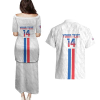 Custom Faroe Islands Football Couples Matching Puletasi and Hawaiian Shirt Come On National Team