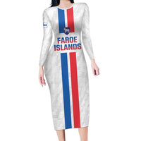 Custom Faroe Islands Football Family Matching Long Sleeve Bodycon Dress and Hawaiian Shirt Come On National Team