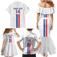 Custom Faroe Islands Football Family Matching Mermaid Dress and Hawaiian Shirt Come On National Team