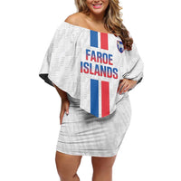Custom Faroe Islands Football Family Matching Off Shoulder Short Dress and Hawaiian Shirt Come On National Team