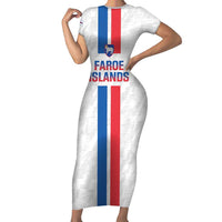 Custom Faroe Islands Football Family Matching Short Sleeve Bodycon Dress and Hawaiian Shirt Come On National Team