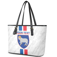Custom Faroe Islands Football Leather Tote Bag Come On National Team