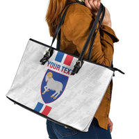 Custom Faroe Islands Football Leather Tote Bag Come On National Team