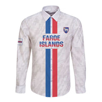Custom Faroe Islands Football Long Sleeve Button Shirt Come On National Team