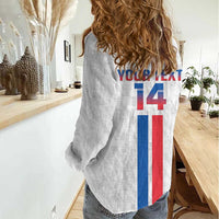 Custom Faroe Islands Football Women Casual Shirt Come On National Team