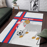 Custom Faroe Islands Football Area Rug Coat Of Arms Flag Style