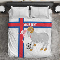 Custom Faroe Islands Football Bedding Set Coat Of Arms Flag Style