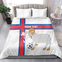 Custom Faroe Islands Football Bedding Set Coat Of Arms Flag Style
