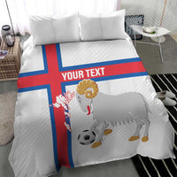 Custom Faroe Islands Football Bedding Set Coat Of Arms Flag Style