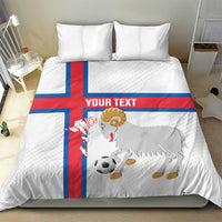 Custom Faroe Islands Football Bedding Set Coat Of Arms Flag Style