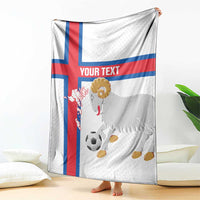 Custom Faroe Islands Football Blanket Coat Of Arms Flag Style