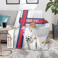 Custom Faroe Islands Football Blanket Coat Of Arms Flag Style