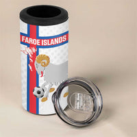 Custom Faroe Islands Football 4 in 1 Can Cooler Tumbler Coat Of Arms Flag Style