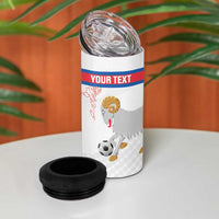 Custom Faroe Islands Football 4 in 1 Can Cooler Tumbler Coat Of Arms Flag Style