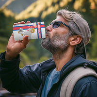 Custom Faroe Islands Football 4 in 1 Can Cooler Tumbler Coat Of Arms Flag Style