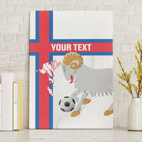 Custom Faroe Islands Football Canvas Wall Art Coat Of Arms Flag Style