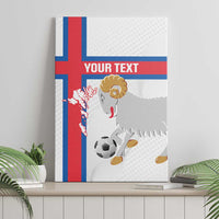 Custom Faroe Islands Football Canvas Wall Art Coat Of Arms Flag Style