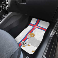 Custom Faroe Islands Football Car Mats Coat Of Arms Flag Style