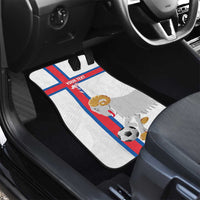 Custom Faroe Islands Football Car Mats Coat Of Arms Flag Style