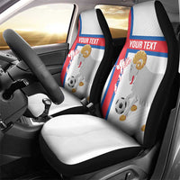 Custom Faroe Islands Football Car Seat Cover Coat Of Arms Flag Style