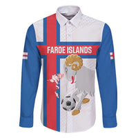 Custom Faroe Islands Football Family Matching Off Shoulder Maxi Dress and Hawaiian Shirt Coat Of Arms Flag Style
