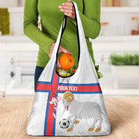 Custom Faroe Islands Football Grocery Bag Coat Of Arms Flag Style