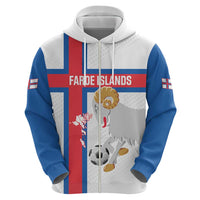 Custom Faroe Islands Football Hoodie Coat Of Arms Flag Style