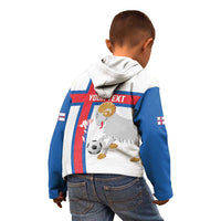 Custom Faroe Islands Football Kid Hoodie Coat Of Arms Flag Style