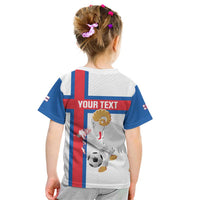 Custom Faroe Islands Football Kid T Shirt Coat Of Arms Flag Style