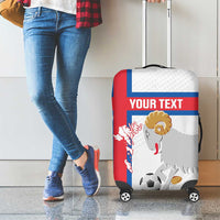 Custom Faroe Islands Football Luggage Cover Coat Of Arms Flag Style