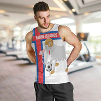 Custom Faroe Islands Football Men Tank Top Coat Of Arms Flag Style